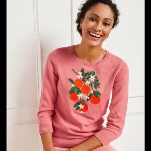 Talbots NWT Peach Sweater with Oranges
